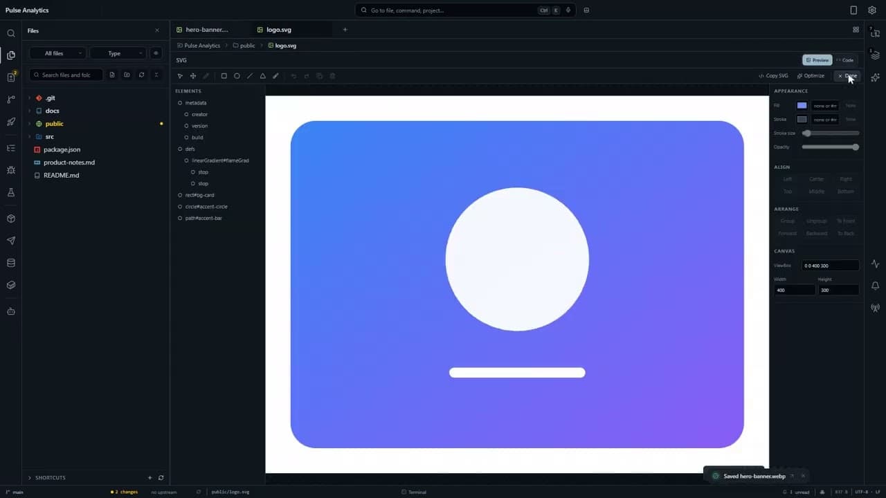 Video preview: Built-In Image & SVG Editors in Flame IDE