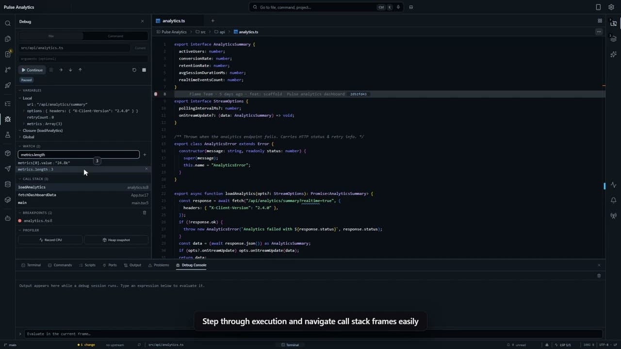 Video preview: Debug & Profile JavaScript & TypeScript in 1 Click